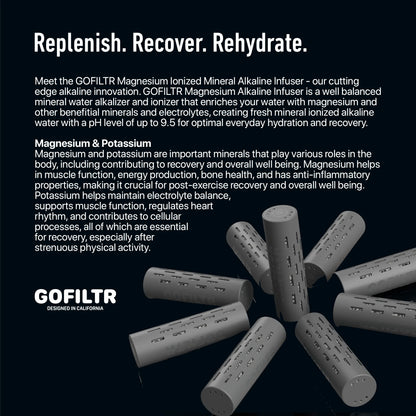 GOFILTR 32 Oz Insulated Alkaline Water Bottle - Generates 9.5 pH Alkaline Water